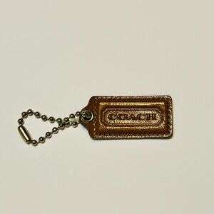 Coach Dark Brown Leather Keychain